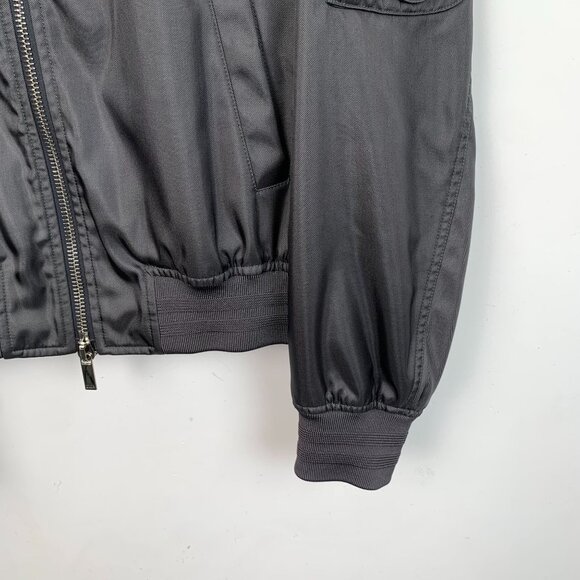 Dior Mens Black Embroidered Logo Bomber Jacket With Zipper & Dust Bag Size 48 M - Picture 6 of 8